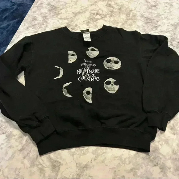 Juniors Disney Nightmare Before Christmas Jack Moon Phases Sweatshirt Size 1 - Picture 1 of 4
